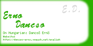 erno dancso business card